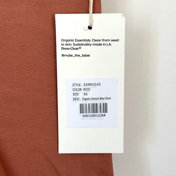 NWT MATE the Label Rose Pink Organic Stretch Biker Short - Size XS - Picture 3 of 10